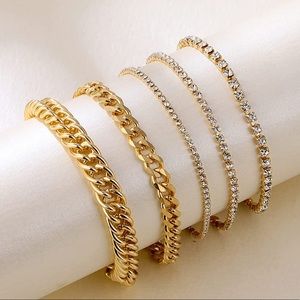 Tennis CZ Crystal Bracelets 14K Gold Plated New